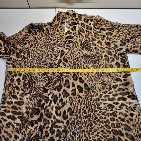 Slinky Brand Vintage Cheetah Print Open Style Cardigan Duster Tunic Plus Size 1X - Picture 11 of 12